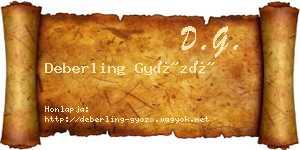 Deberling Győző névjegykártya